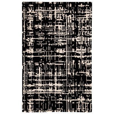 Tapis noir touffeté à la main Brannon