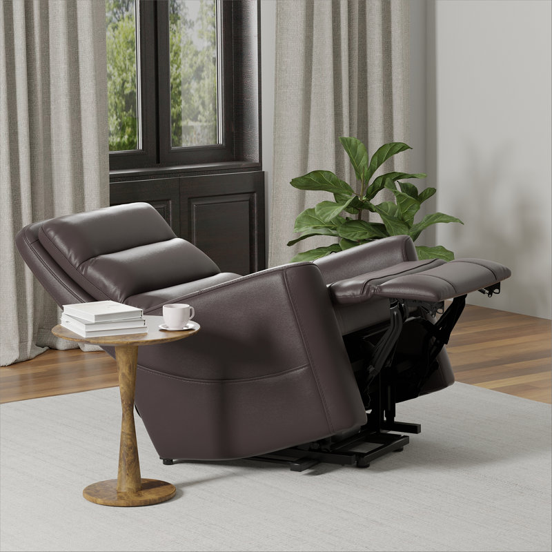 Fauteuil relevable en similicuir brun foncé Bentley, Marron foncé