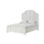 Lit 1 pièce blanc antique, meuble de chambre à coucher, cadre de lit à panneaux, style côtier, design à persiennes HB