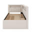 Lit plateforme tapissier simple avec ports USB et ceinture à DEL, avec 2 tiroirs-114344351