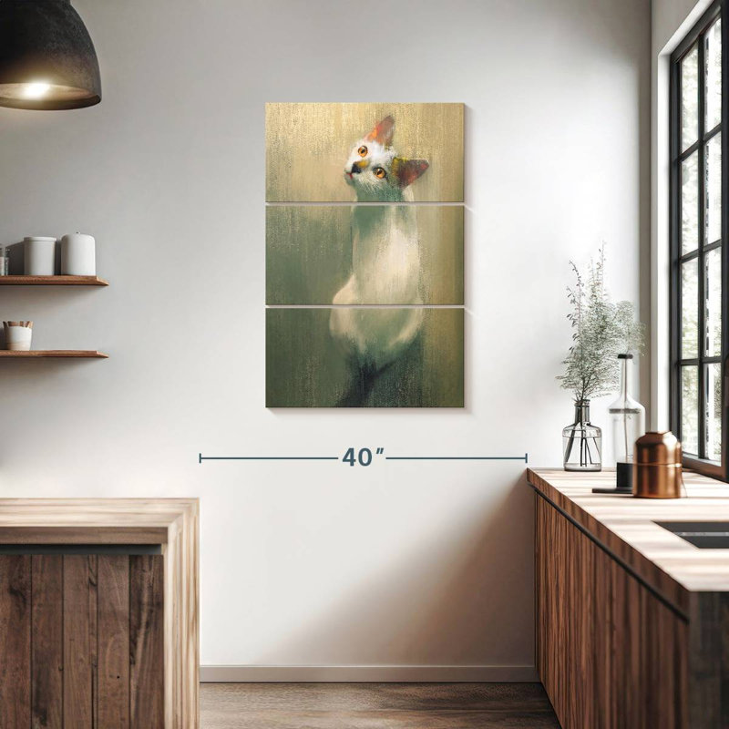 Brampt White Cat, 38" H x 24" W
