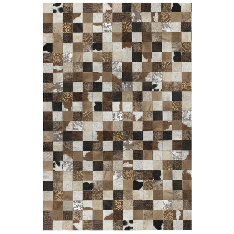 Tapis brun / noir / ivoire Baco, 9 x 12