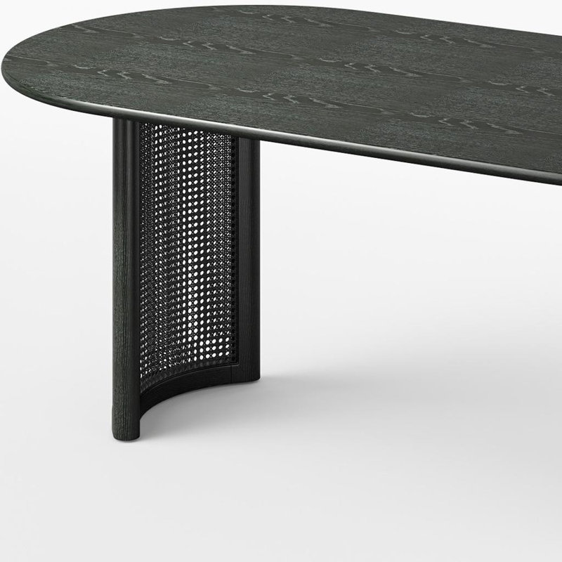 Table de salle à manger 79 po, 30"H x 79"L x 33.5"W, Black, Solid Wood