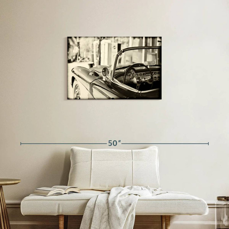 Mehar Classic Car Sepia, 20" H x 30" W