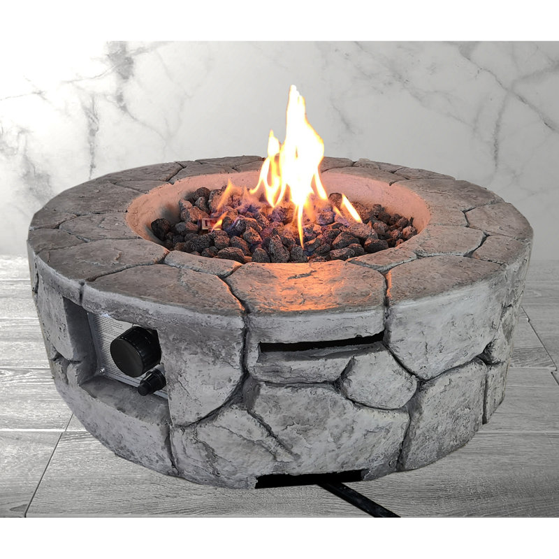 9'' H X 28'' W Fiber Reinforced Concrete Outdoor Fire Pit