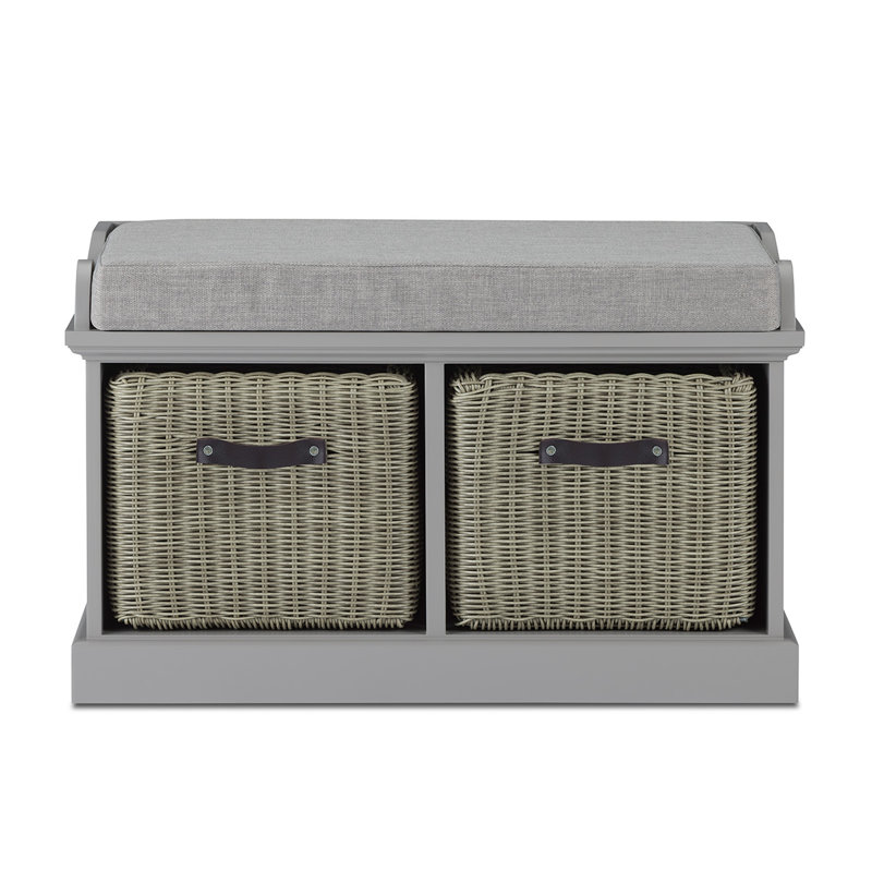 Anise Upholstered Storage Bench, Grey/Grey