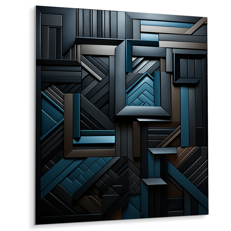 - Décoration murale en métal formes abstraites, H 40 po x l 30 po