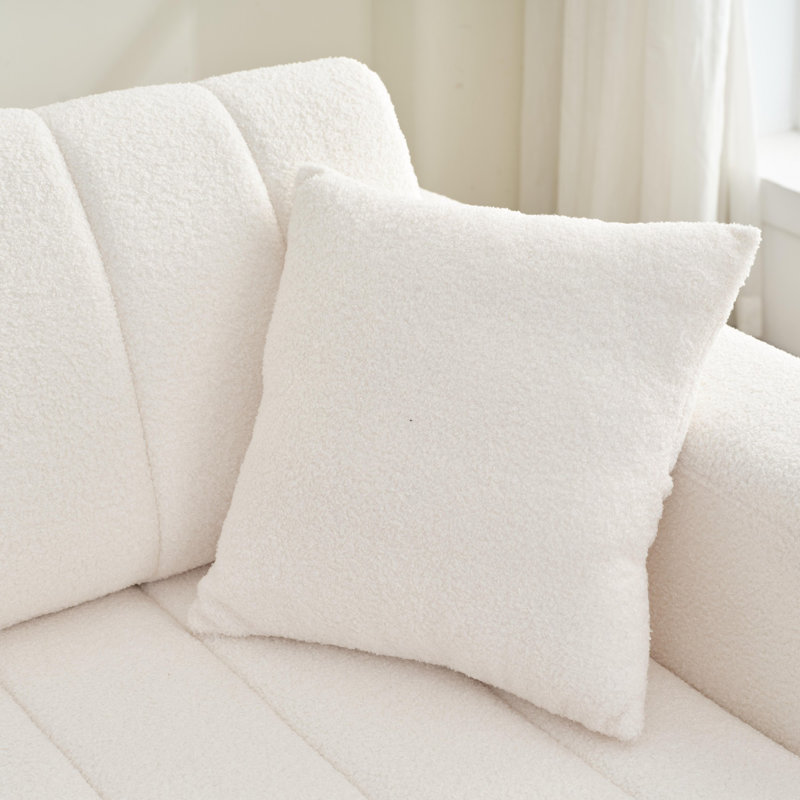Canapé modulaire en laine avec méridienne, Laine beige, Orienté à gauche (vu de face)