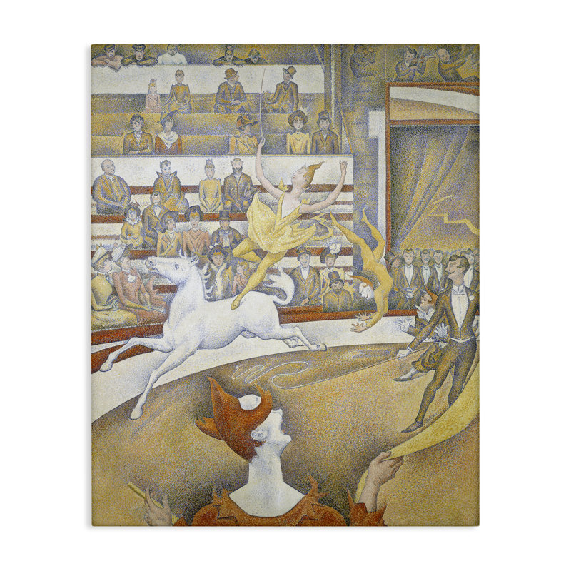 Art classique sur toile, "Classic Seurat Circus" par one1000paintings, H 20 po x l 16 po