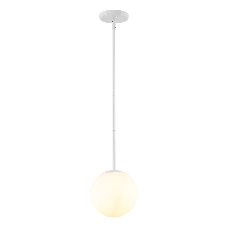 Jacere 1 - Light Single Globe Pendant, White, White