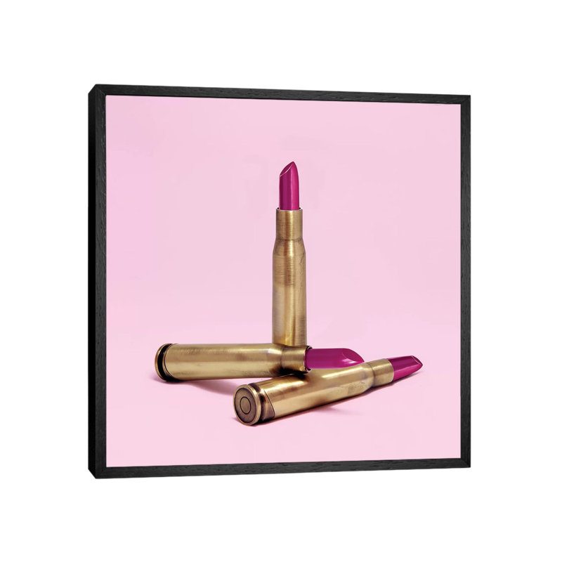 Lipstick Bullet by Paul Fuentes - Print on Canvas, 45.72 cm H x 45.72 cm W, Black Framed