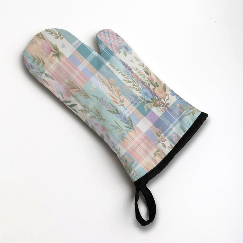 Soft Grids Oven Mitt Cotton Twill