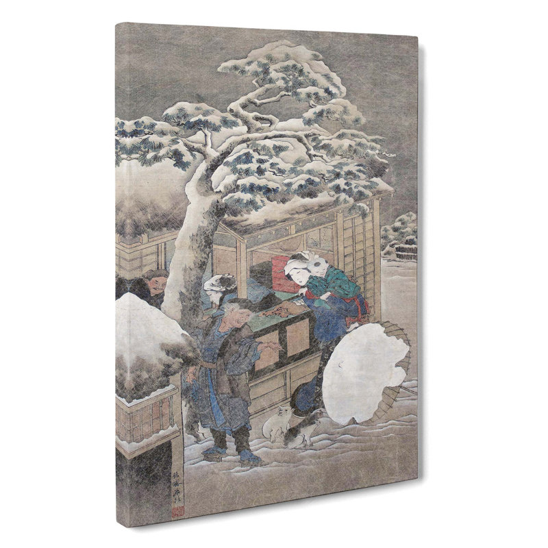 Shop In Winter by Katsushika Hokusai - Wrapped Canvas, 50cm H x 35cm W x 3cm D