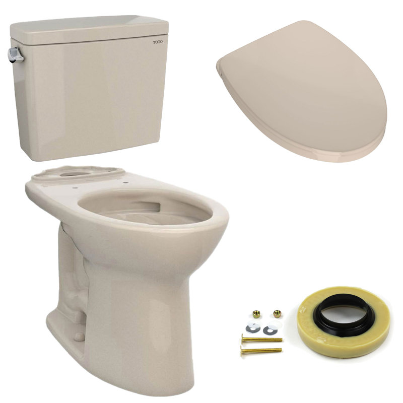 Toilette allongée deux pièces Drake® 1,6 GPF (économe en eau), Os