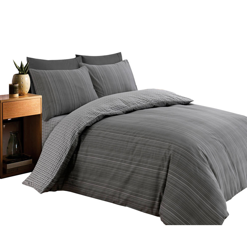 Harbir Microfibre 180 TC Duvet Cover Set, Single - 1 Standard Pillowcase, Slate Grey