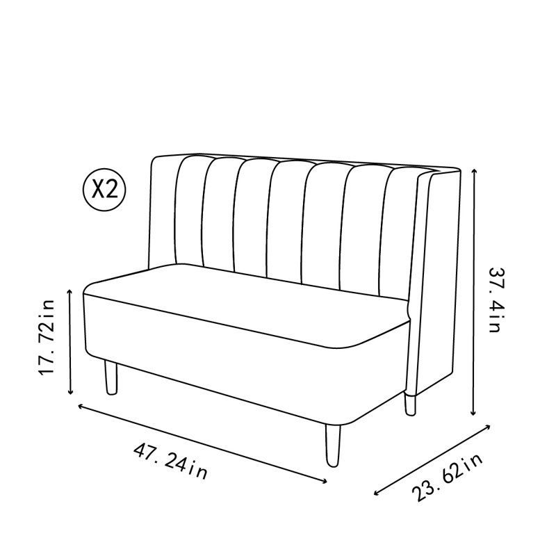 Banc rembourré en similicuir Michellee