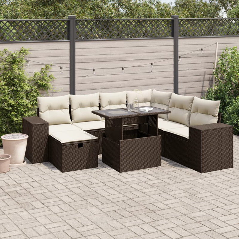 Vidaxl Garden Sofa Set Brown