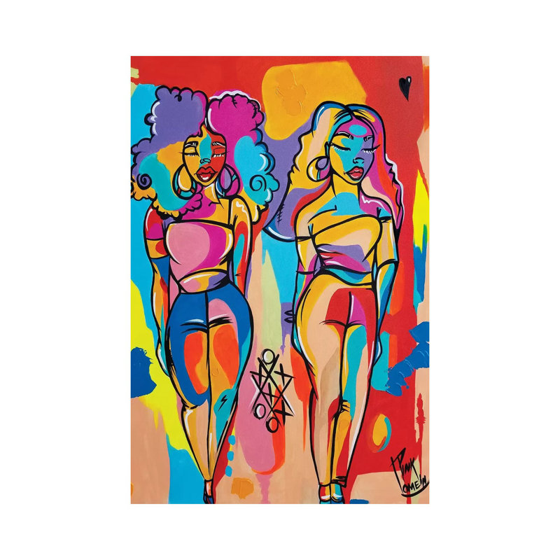 Carolina par Pinklomein - peinture sur toile tendue, H 12 po x l 8 po x P 0,75 po
