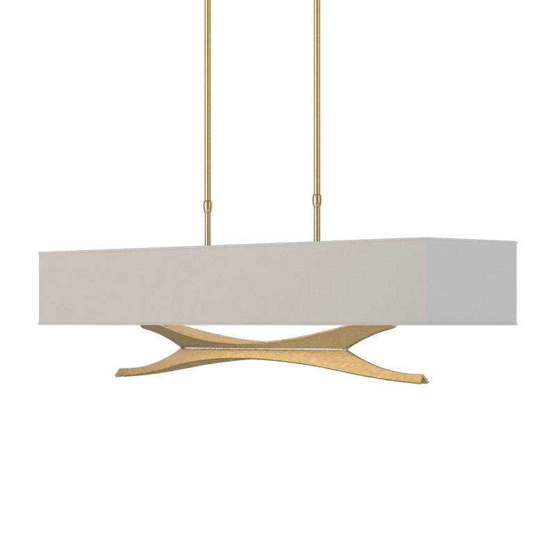 Moreau 4 - Light Kitchen Island Pendant, Natural Anna, Soft Gold