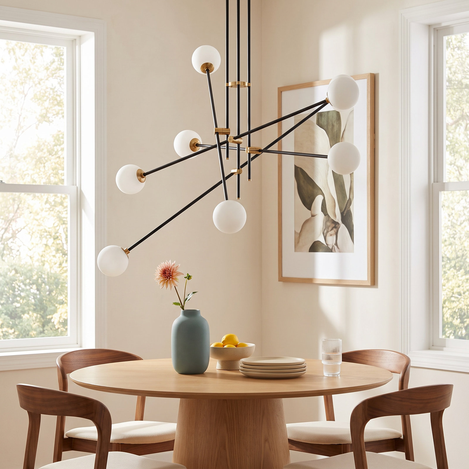 Fritz 8 Light Glass Dimmable Pendant