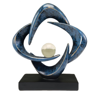 Abstract Resin Sculpture Home Decor Blue