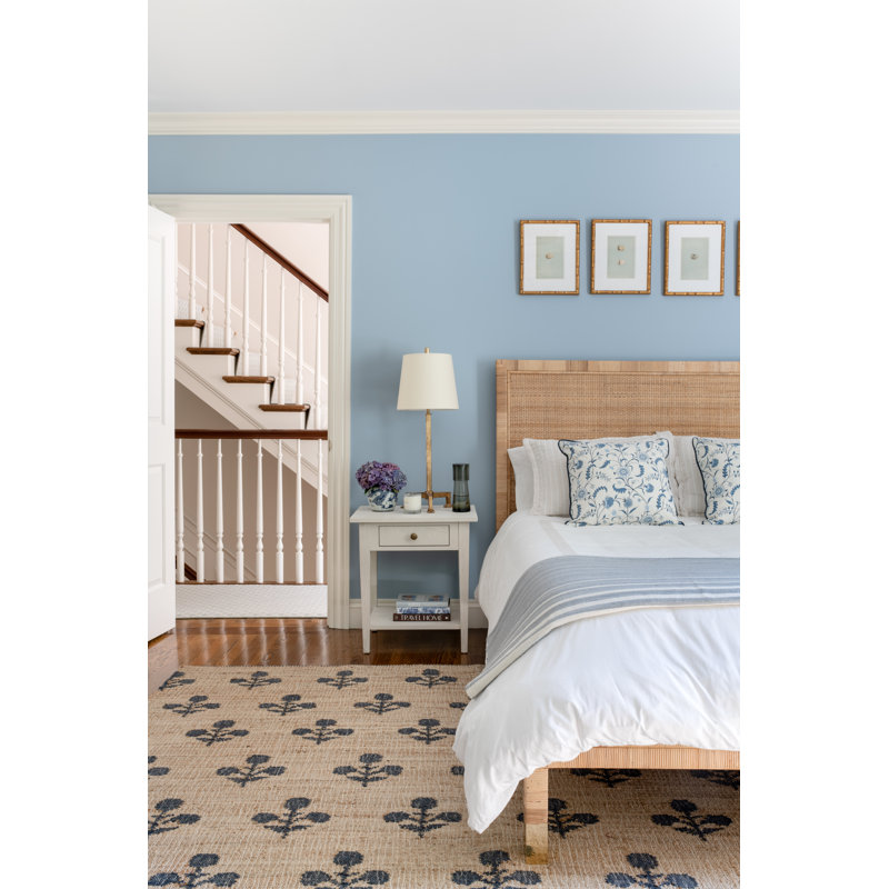 Erin Gates by Momeni Orchard Bloom Blue Hand Woven Wool and Jute Area Rug, Rectangle 10' x 14'