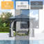 12 pi. L 10 pi. D Pavillon de jardin en polycarbonate pour l'extérieur - Pavillon de jardin à structure en acier avec filets et rideaux-108927682