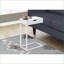 Stratifié blanc peu encombrant Table basse en métal avec tiroir de rangement pour la vie et amp; Chambre à coucher