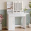 Bureau de coiffeuse avec tiroirs et miroir avec lumières (blanc)-1587187702