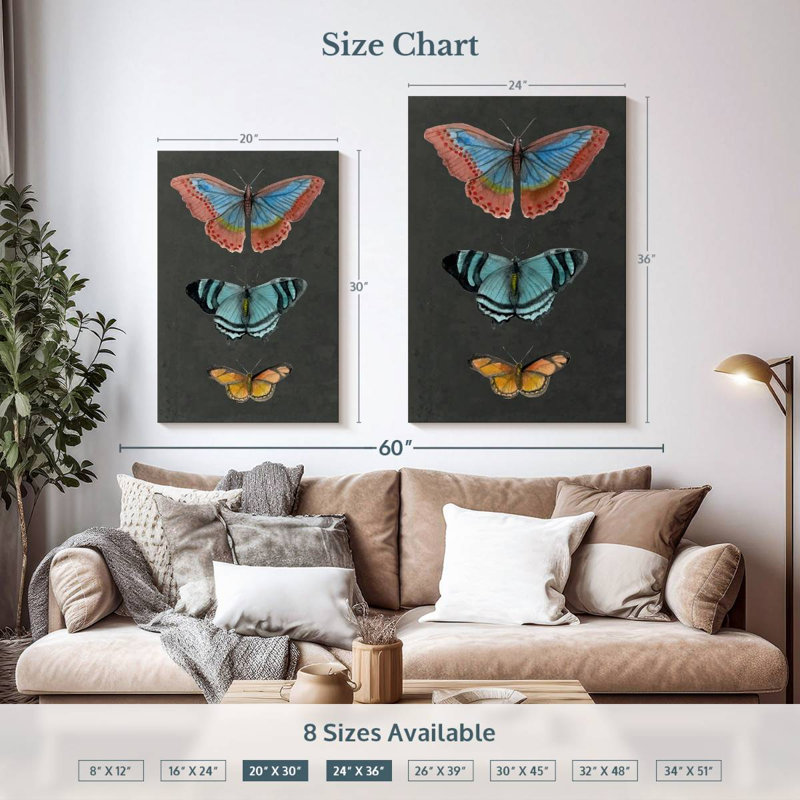 Butterflies On Slate II, H 36 po x l 24 po