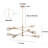 8-Light Gold Dimmable Chandelier with 4 Height Adjustable Rods for Indoor Dry