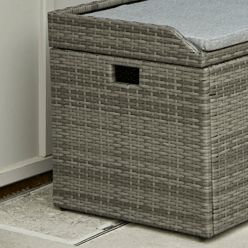 17 Stories Alyene 140cm W 130L Wicker Storage Bench, Grey