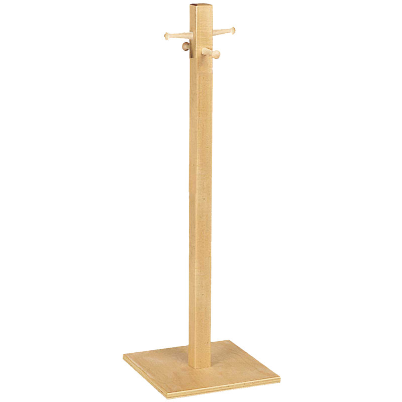 Light Wood Plywood Coat Tree with Pedestal Base