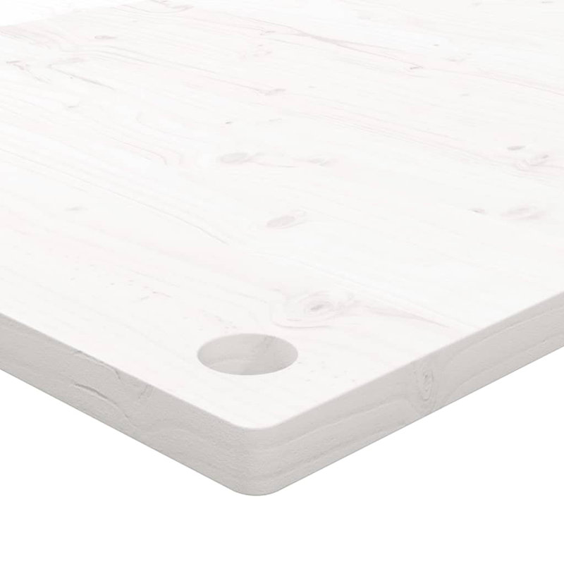  Bureau en bois de pin massif blanc 43,3 x 21,7 x 1,0 po, H 1 po x l 43,3 po x P 21,7 po, Blanc