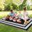 Outdoor Furniture Reversible Outdoor Rug 10x14ft - Waterproof Lightweight Plastic Straw Carpet - Easy to Clean, Modern Edge - Ideal for Patio, Porch, RV, Deck, Garden, Picnic - Black-1235256462-1235256459