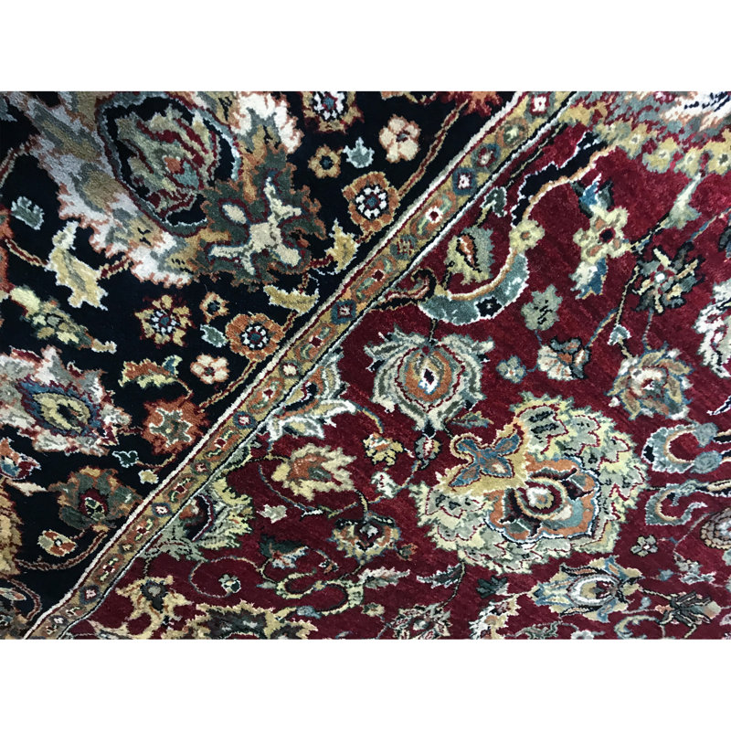 Sona Wool Oriental Area Rug in Red/Black
