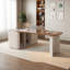 Bureau en forme de L en bois massif de style français avec tiroirs-1309927612
