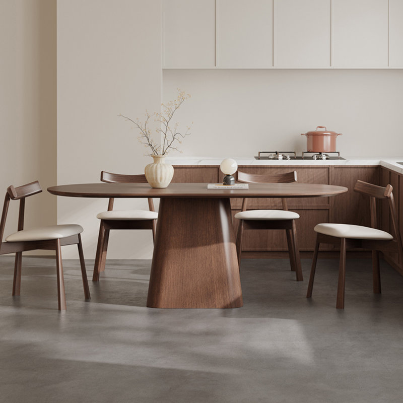 6 - Person Pedestal Dining Set, 29.53"H x 70.87"L x 35.43"W