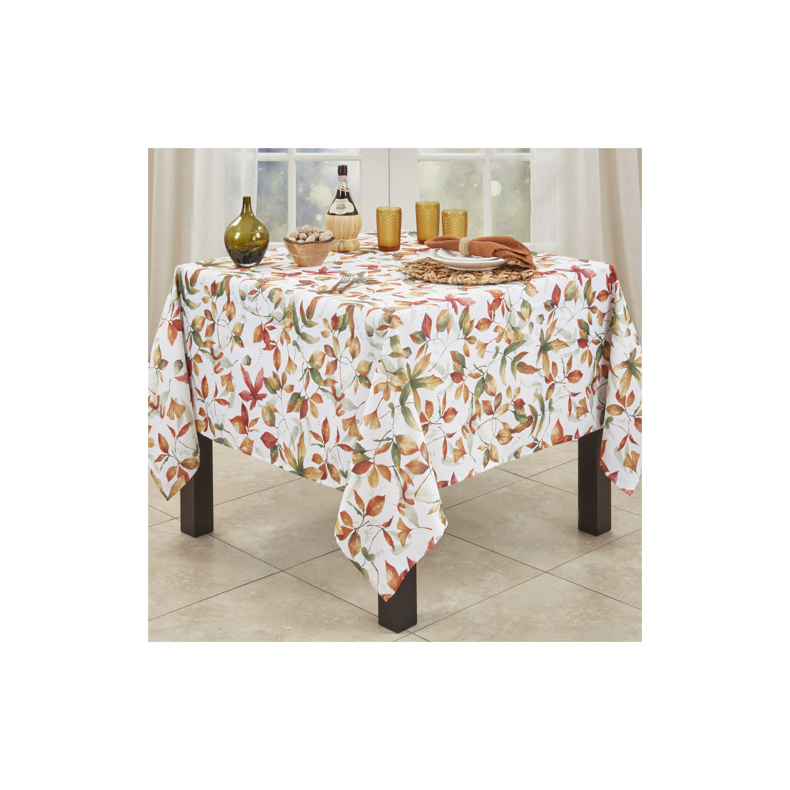 Lilburn Floral Thanksgiving Tablecloth, 70" x 70"
