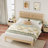 Unique Rattan Headboard Queen Size Bed - Exquisite American Design Enhanced By Support Feet - Ample Underbed Storage-275185604-288126041-288126044