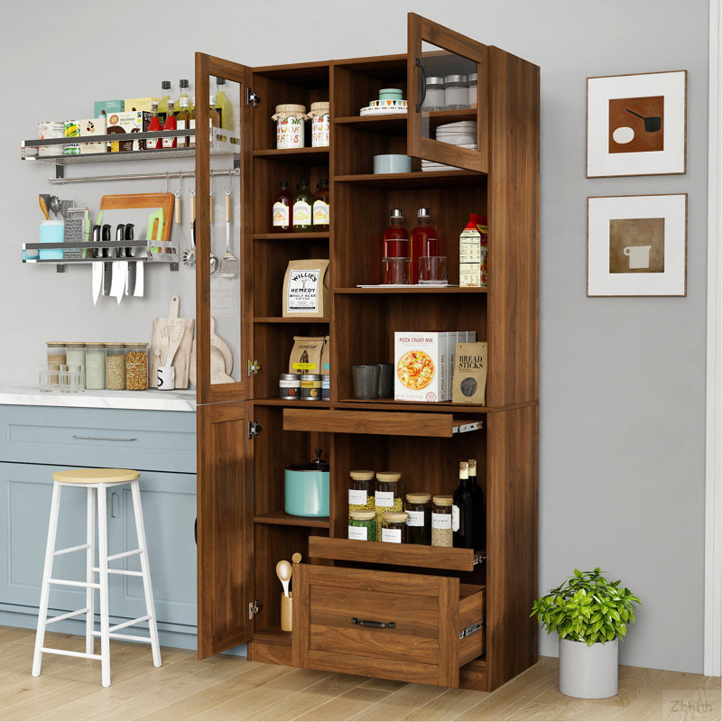 Armoire de cuisine avec huche de cuisine, H 70,87 cm x l 31,5 cm x P 15,75 cm