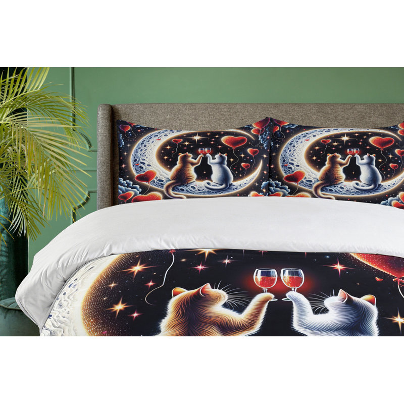 Cat Duvet Cover, Queen Duvet Cover + 2 Standard Shams