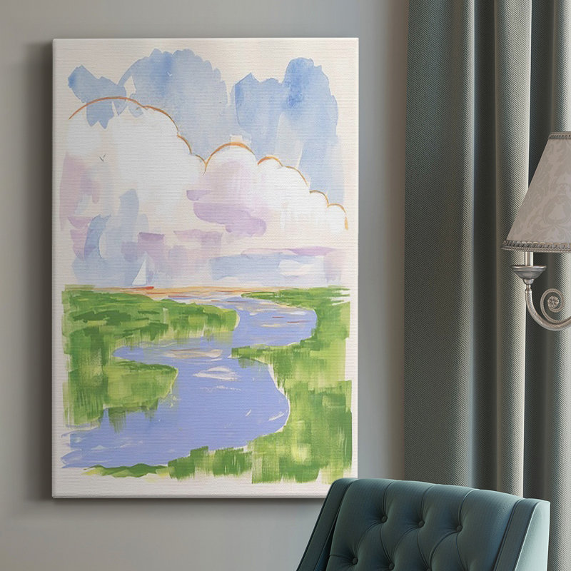 «Low Country River Vista I», toile tendue avec châssis de qualité supérieure - prête à être accrochée