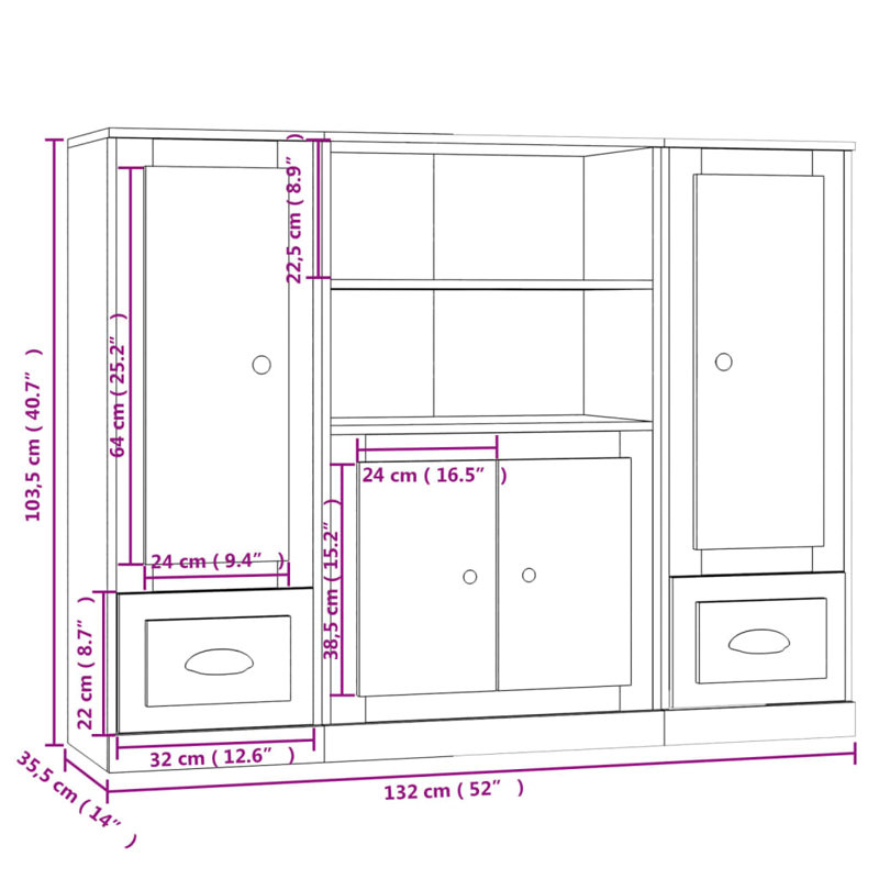 Pignataro 35.5cm Sideboard, White