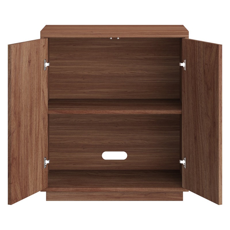 Armoire d'appoint rectangulaire large 27,75 po Warden, Noyer satiné