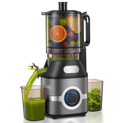 5.5" Wide Chute Masticating Juicer - Whole Fruit Cold Press Machine, Easy Clean（Gray）