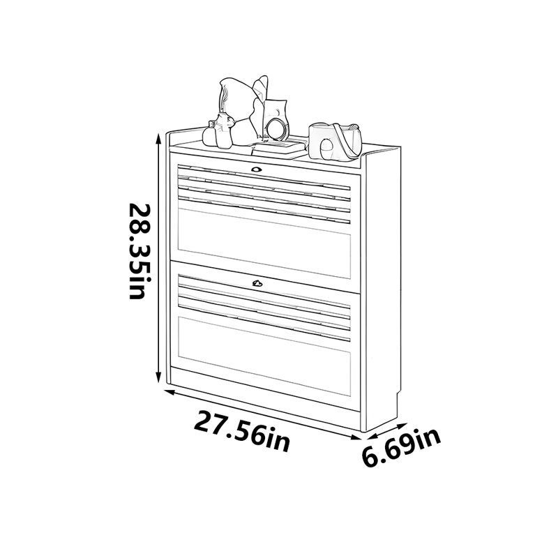 Rangement à chaussures de style rétro, H 28,35 po x l 27,56 po x P 6,69 po
