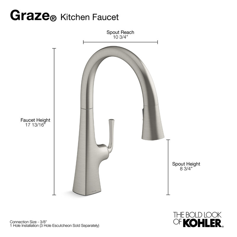 Tournant Single Handle Pull Down Kitchen Faucet, Matte Black