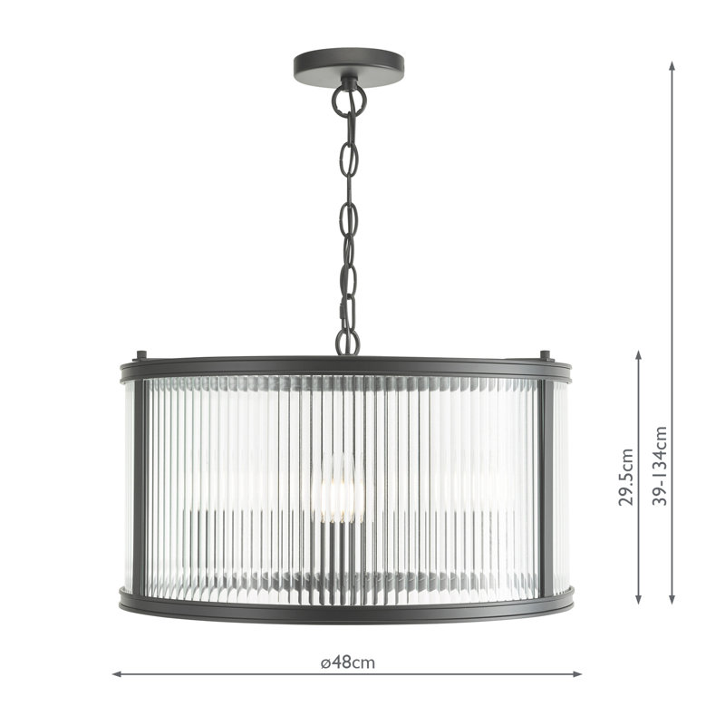 Bianka 3LT PENDANT, Matt Black