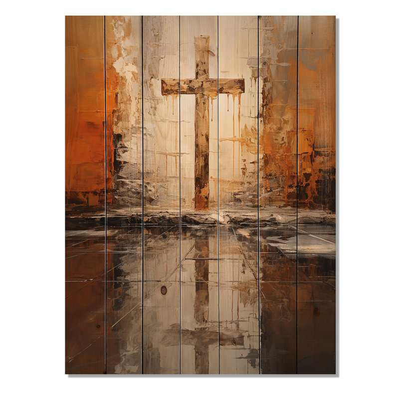 Christianisme, dévotion chrétienne sur bois, H 32 po x l 24 po x P 0,78 po